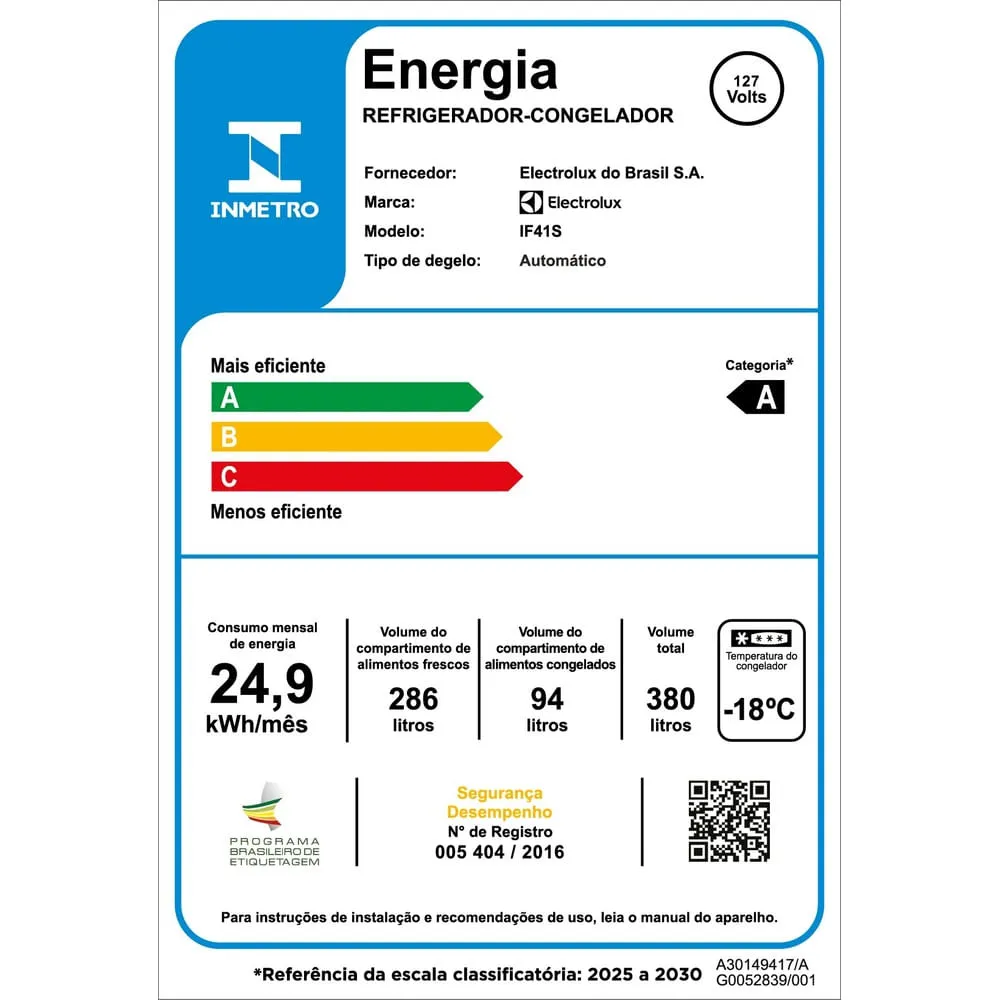 Geladeira Electrolux Frost Free 380L AutoSense Inverter Black Inox Look (IF41B)
