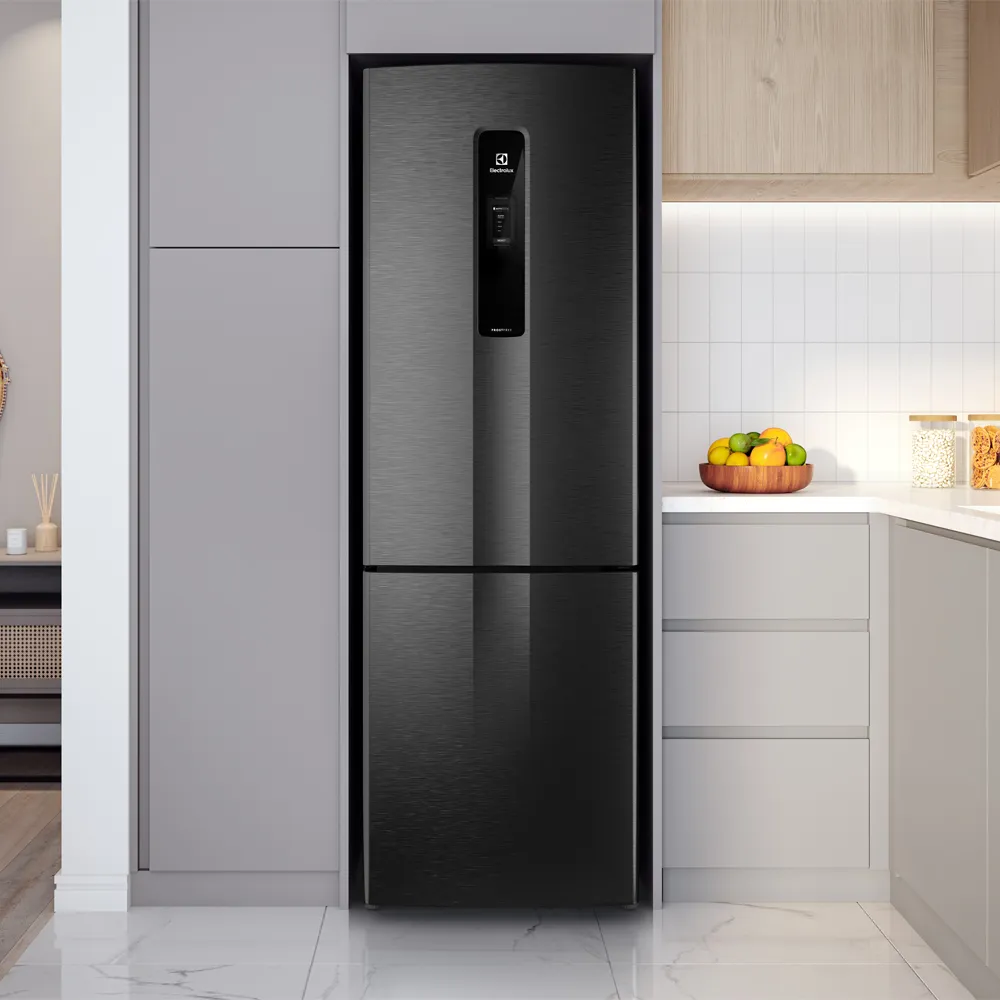 Geladeira Electrolux Frost Free Inverter 400L Efficient AutoSense e Rapid Freeze Inverse Black Inox Look (IB6B)