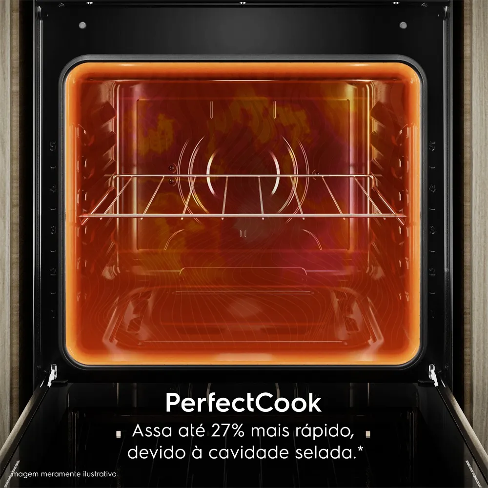 Fogão 4 bocas Electrolux Branco Efficient com Mesa Inox, PerfectCook e VaporBake (FE4IB)