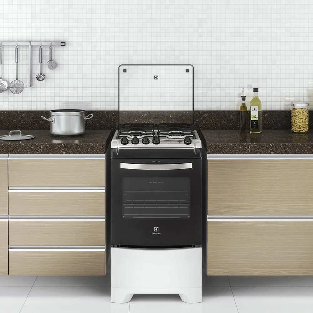 Fogão 4 Bocas Electrolux Branco com Vidro Interno Removível (52LBS)