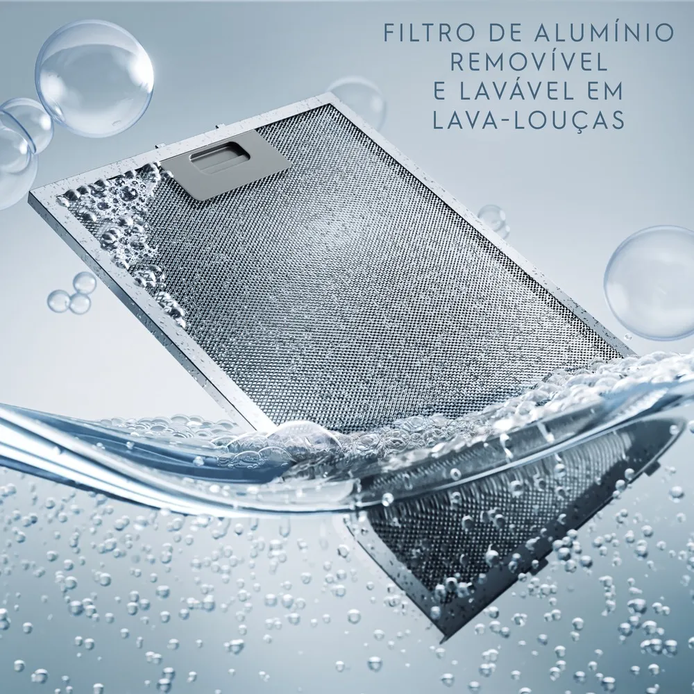 Depurador de Ar Electrolux 60 cm Inox Alto Poder de Sucção, Luz LED e Filtragem Dupla (DE6SS)