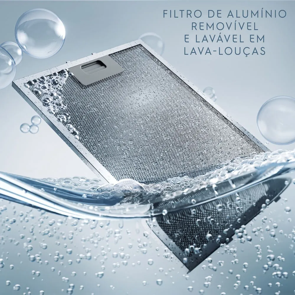Depurador de Ar Electrolux 80cm Preto Alto Poder de Sucção, Luz LED e Filtragem Dupla (DE8SB)