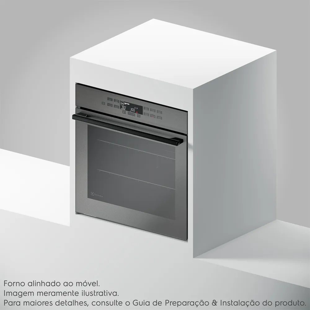 Forno de Embutir Electrolux Elétrico 80L Expert com VaporBake e Wi-fi Cinza (OE8EW)