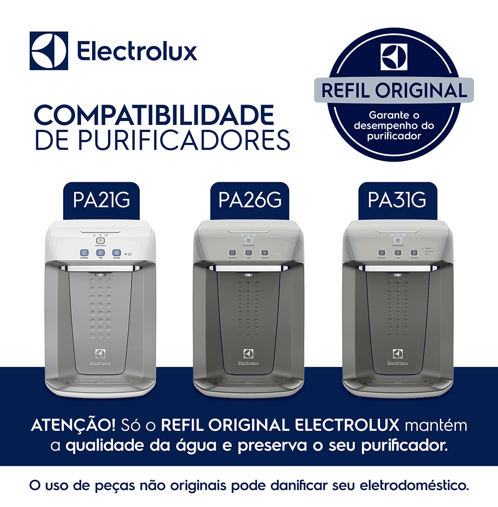 Kit Filtro/Refil Original para Purificador de Água Electrolux PA21G / PA26G / PA31G (6 unidades)