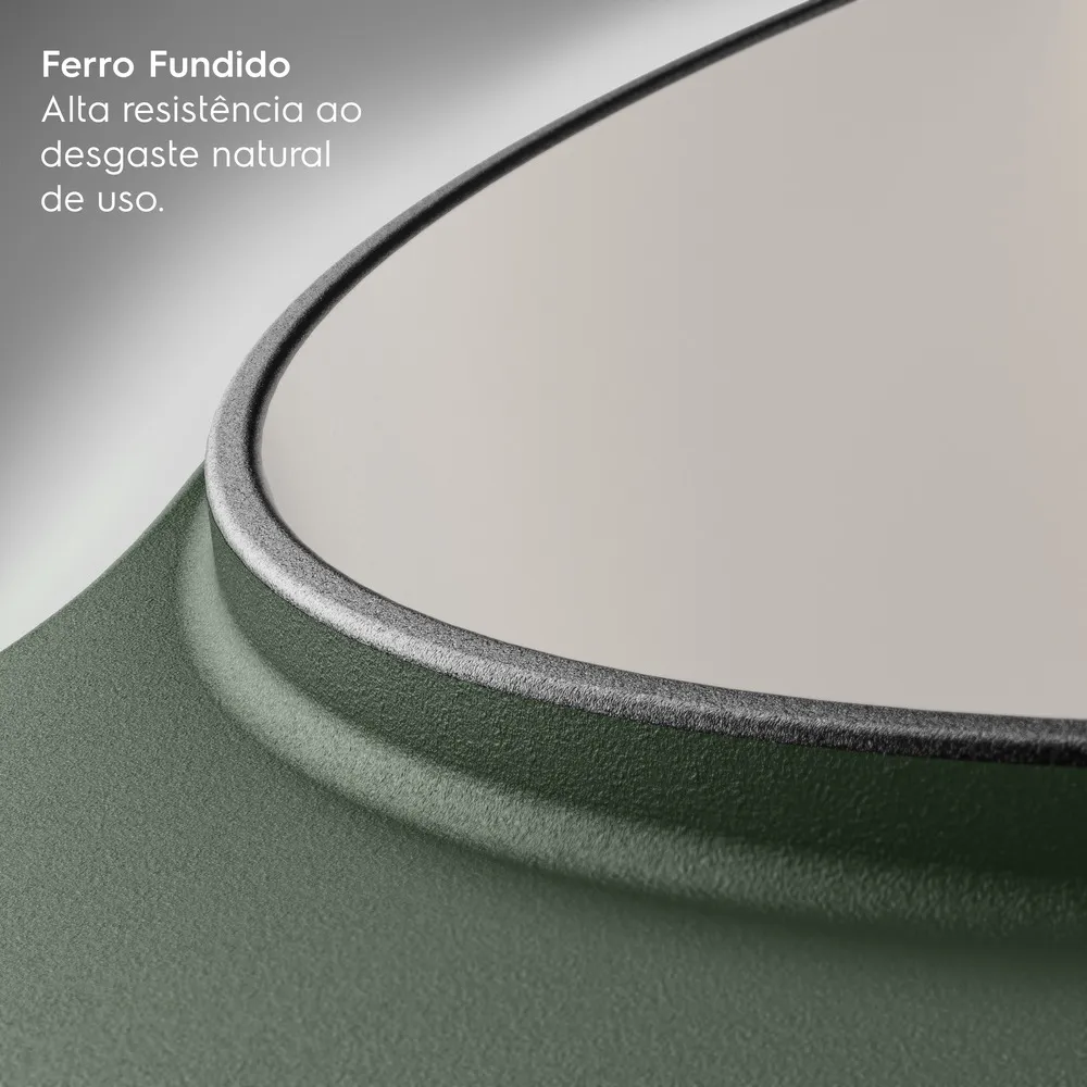 Panela de Ferro Fundido Esmaltado Caçarola Electrolux 24cm verde Linha 100 Anos Celebre Encontros