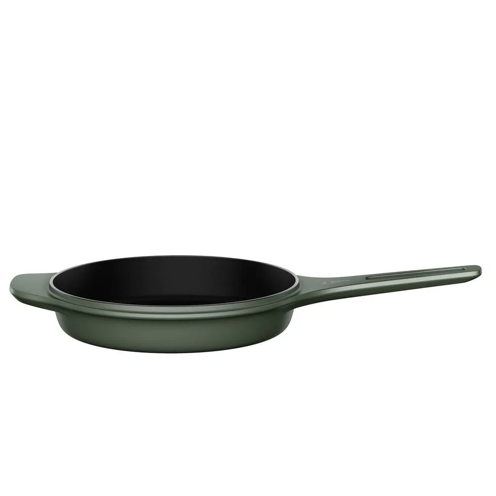 Kit Panela de Ferro Fundido Esmaltado Molheira 20cm + Frigideira de Ferro Fundido Esmaltado Electrolux 26cm verde Linha 100 Anos Celebre Preparos
