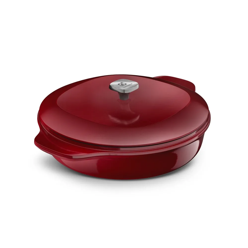 Panela Wok de Ferro Fundido Esmaltado Electrolux Expert 30cm Vermelha